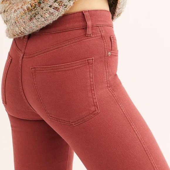 Free People Women's Skinny Jeans in Rust - Picture 3 of 6